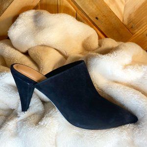 Aldo | Black Suede Mules w/ Cone Heel | 9